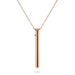 Rose gold stainless steel Vesper 2 vibrator necklace with a sleek pendant on a delicate chain.