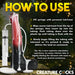 Instructional image showing how to use the Creature Cock Centaur Explosion dildo with syringe and tubing for squirting lubricant.