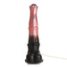 Peach and black centaur-themed dildo with ribbed shaft, flared head, suction cup base, and attached clear tubing for squirting function.