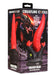 Packaging of Creature Cocks Dragon Roar silicone dildo featuring a red and black dragon-themed design with a long, tapered tongue shape.