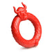 Red silicone C-ring featuring a textured beast head with horns and tail detail.