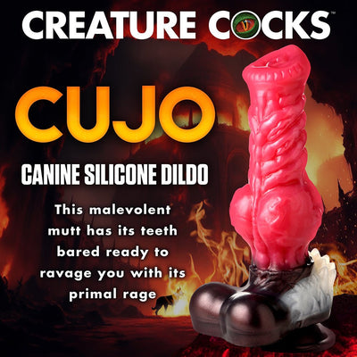 Creature Cocks Cujo Dildo Large Red/blk - SexToy.com