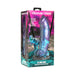 Packaging box of Creature Cocks XL Dino Dick dinosaur-themed silicone dildo in blue and purple hues.