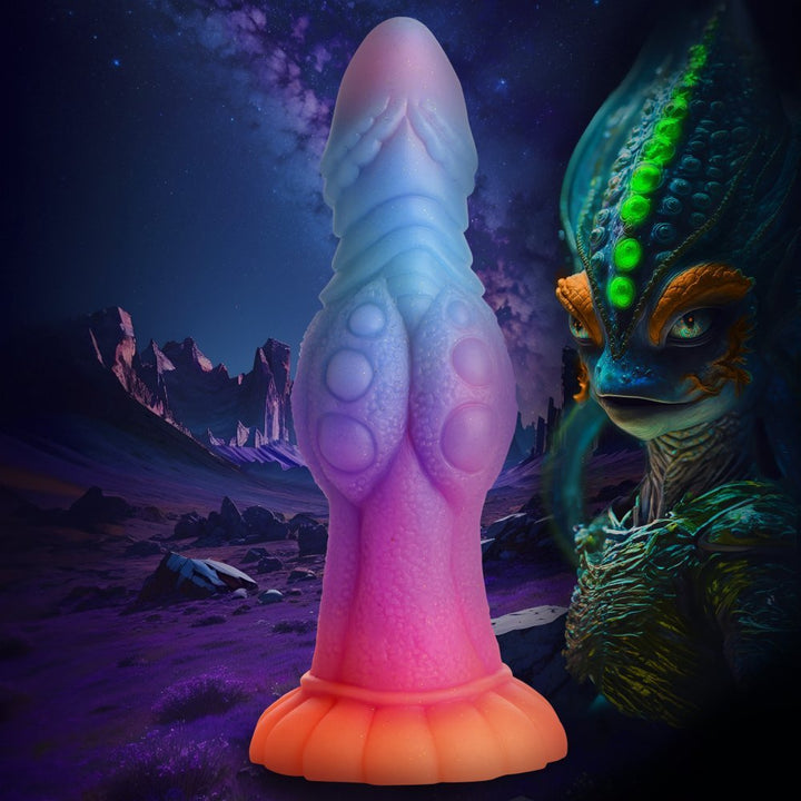 CREATURE COCKS GALACTIC COCK ALIEN GLOW IN THE DARK DILDO - SexToy.com