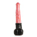 Extra-large fantasy dildo with peach shaft and textured black base resembling a centaur's lower body.