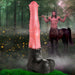 Peach and black centaur-themed fantasy dildo with textured shaft and wide suction cup base, set against a misty forest background with a centaur figure.