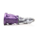 Purple and silver Grim Reaper-themed dildo with textured, sculpted design and wide suction cup base.