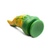 Green and yellow marbled silicone tentacle-shaped dildo with suction cup base on white background