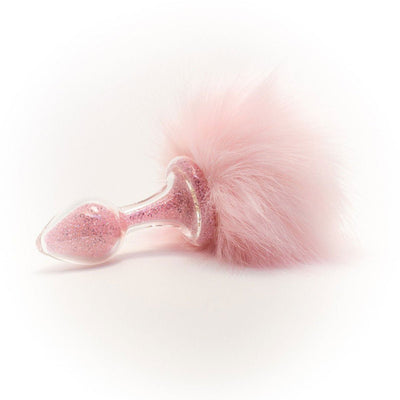 Crystal Delights Magnetic Sparkle Bunny Tail - Pink - SexToy.com