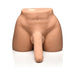 Realistic male torso masturbator with poseable dildo in flesh tone, designed for versatile positioning and stimulation.