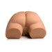 Realistic male masturbator torso with poseable dildo, made from smooth skin-toned material, shown from rear angle.