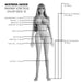 Life-size Mistress Jackie love doll with detailed body measurements and realistic features shown front view.