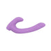Purple dual-ended silicone intimate toy with curved ergonomic design for versatile pleasure.