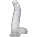 Crystal Jellies Curved Realistic Cock With Balls 8 Inch Clear
