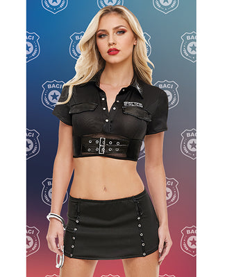 Dreams by Baci Lingerie Badge of Desire 4-pc Set - Black O/S