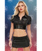 Dreams by Baci Lingerie Badge of Desire 4-pc Set - Black O/S