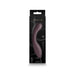 Desire Pure multi-speed curved vibrator in plum color with sleek packaging on white background.