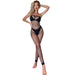 Black Pearl Fishnet Strapless Bodysuit Black