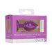 Purple silicone Diamond Heart Butt Plug in clear display box with purple and white packaging.
