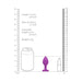 Purple silicone butt plug with diamond-shaped base shown next to a soda can and lipstick for size comparison.