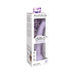 Dillio Platinum Slim Seven 7-inch lavender silicone dildo in clear retail packaging with purple diamond pattern background.