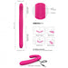 Pink flexible double-ended vibrator with two different-sized heads, USB rechargeable, featuring 9 thrusting and 9 vibration modes.
