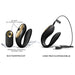 Black and gold Dorcel Perfect Lover with remote control, waterproof design, and USB rechargeable cable shown on white background.