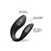 Black curved dual-motor intimate massager with textured surface, designed for clitoral and vaginal stimulation.