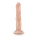 Realistic flesh-toned silicone dildo with suction cup base and detailed veined texture, 7 inches long.