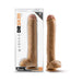 Realistic 14-inch Dr. Michael dildo with suction cup base displayed in and out of clear packaging.