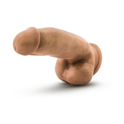 Realistic 7-inch silicone dildo with suction cup base in natural skin tone, featuring a posable shaft and detailed texture.