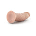 Mocha-colored 8-inch self-lubricating dildo with suction cup base, realistic texture, and curved shape.