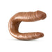 U-shaped double-ended realistic brown silicone toy with two different sized heads for versatile use.