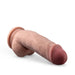 Realistic 7-inch poseable dildo with balls and suction base in natural skin tone.