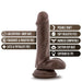 Brown 6-inch posable dildo with balls featuring a suction cup base and body-safe, latex-free material.