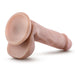 Realistic 6-inch posable dildo with balls and suction cup base in natural skin tone.