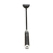 Black e-stim crop with flexible rod, vegan leather tip, and control buttons on the handle against a white background.
