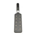 Black e-stim paddle with 10 metal spikes on one side and a smooth handle with control buttons.