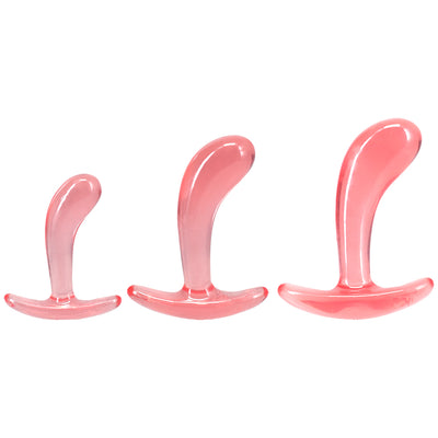 Crystal Jellies Curved Anal Trainer Set Pink