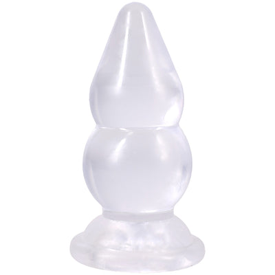 Crystal Jellies Double Pop Plug 6 Inch Clear