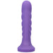 Midnight purple silicone G-spot vibrator with textured shaft and flared base for secure use.