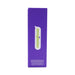 Purple rectangular box packaging for the Emojibator Eggplant USB vibrator with logo and product information.