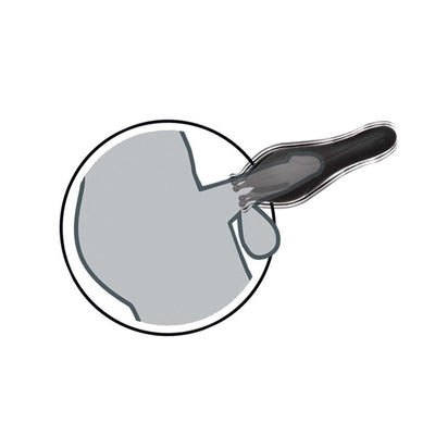 Black silicone suction and vibration sleeve with flickering tongue feature for enhanced stimulation.