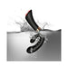 Black ergonomic dual-motor vibrator with flexible G-spot shaft submerged in water, highlighting its waterproof feature.