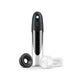 Black and clear rechargeable Colossus pump with silicone donut and TPE sleeve attachments on white background.