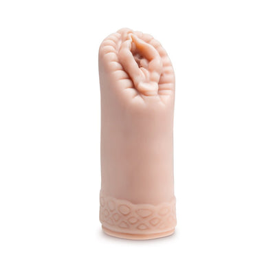 Beige EnLust Alyssa Stroker male pleasure sleeve with textured orbed canal and open-ended design.
