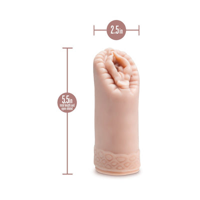 Beige EnLust Alyssa Stroker male stroker with 5.5-inch length and 2.5-inch width, made of soft X5 Plus material.