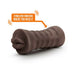 Brown EnLust Krystal vibrating male stroker with textured exterior and realistic mouth opening.