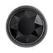 Top view of Evolved Black Gem Anal Plug featuring a faceted black jewel set in a sleek gunmetal base.