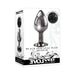 Evolved Black Gem medium-sized metal anal plug with a black jewel base shown in elegant packaging.